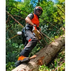 KOX Schnittschutzhose Duro 3.0 Anthrazit/Orange Größe 64 - Leichte, atmungsaktive Schnittschutzhose für den professionellen Einsatz. Mit elastischem 4-Wege-Stretch für optimale Bewegungsfreiheit und regulierbare Bundweite für individuellen Komfort.