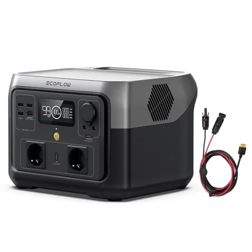 Ecoflow EF RIVER 2 MAX - Tragbare Powerstation mit XT60 Kabel - Notebook-Akkus mit 512Wh Kapazität, ideal für Camping und Outdoor-Aktivitäten, bietet X-Boost Funktion bis 1000 W und App-Steuerung für maximale Flexibilität.