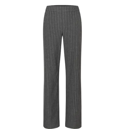 MAC Hose "Chiara" in Anthrazit - 40/L32 - Stoffhose mit elastischem Bund und geradem Schnitt, ideal für den Alltag. Komfortabel und stylisch mit praktischen Eingrifftaschen.