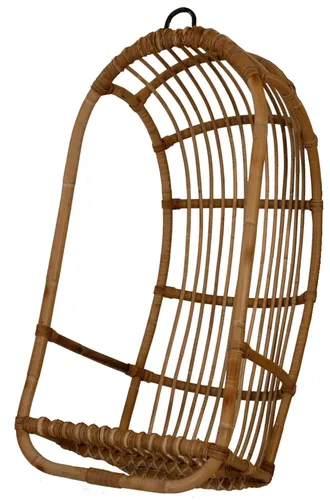 KRINES HOME Hängeschaukel aus ungeschältem Natur-Rattan - Bequemer Hängekorb - Hängeschaukel aus ungeschältem Natur-Rattan, handgefertigt und stabil. Inklusive Stahlfeder für zusätzlichen Komfort. Ideal für entspannte Momente im Garten oder Wohnraum.