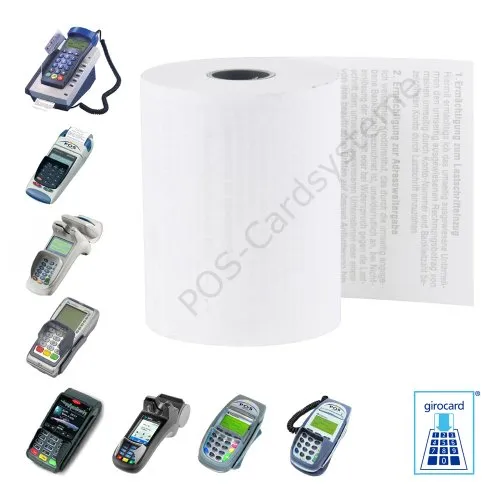 EC-Cash Thermorollen 57mm x 18m x 12mm kompatibel mit EC-Gerät Ingenico Move 5000 mit Lastschrifttext ELV 20