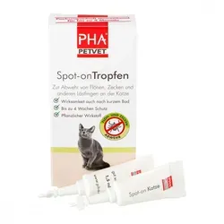 Pha Spot-on Tropfen für Katzen - Effektive Floh- und Zeckenabwehr für bis zu 4 Wochen, 2x1.5 ml