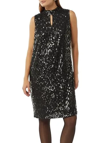comma Minikleid mit Cut-out und Pailletten - Funkelndes Minikleid mit elegantem Cut-out und Stehkragen. Ideal für besondere Anlässe – das angenehme Viskose-Futter sorgt für einen perfekten Tragekomfort.