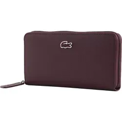 LACOSTE Zip Wallet Winetasting violett - Stylische LACOSTE Geldbörse mit 12 Kartenfächern, Zipper-Verschluss und 20% recyceltem Material für nachhaltige Finanzen.