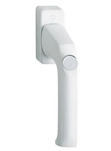 Hoppe Fenstergriff mit Druckknopf  London 013SV/U34 32 mm  verkehrsweiß 6823439
