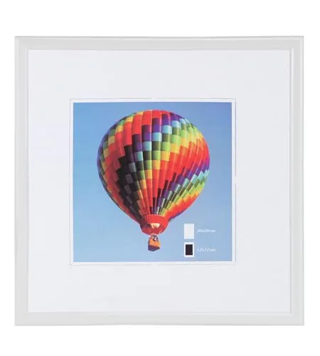 IDEAL TREND Bilderrahmen mit Klarglas quadratisch fotorahmen Kunststoff Posterrahmen Vintage Collage Picture Frame New Lifestyle: Farbe: Weiß | Format: 30x30