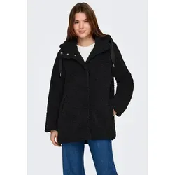 ONLY Kurzmantel ONLMINA CURLY TEDDY COAT OTW schwarz M (38) - Modischer Kurzmantel aus kuscheligem Plüschmaterial, ideal für kalte Tage. Mit hochschließendem Kragen und praktischen Eingrifftaschen. Pflegeleicht und schnell trocknend – für den stylishen Look im Alltag.
