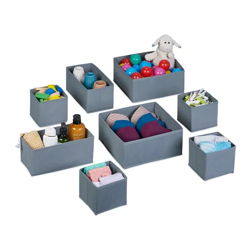 Schubladen organizer Aufbewahrungsboxen Ordnungsboxen Faltbox faltbar grau