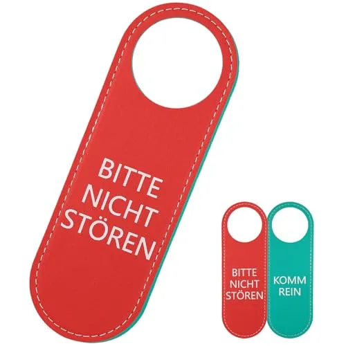 Stück Schilder, Bitte Nicht Stören, Komm rein! nicht stören Türschild aus Leder, Beidseitig Bedruckt Türanhänger, für Zimmer Einrichtung oder Türschild im Büro 1