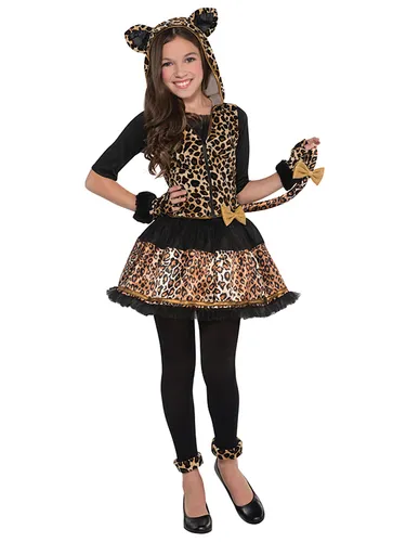amscan 4tlg. Kostüm "Sassy Spots" in Schwarz/ Braun, Größe 164-176, braun/schwarz, Kinder