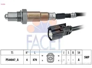 FACET Lambdasonde für Ford 1868565 C1BA-9G444-BB 1778775 - Lambdasonden für Ford-Modelle, beheizt mit 870 mm Kabellänge und 4 Leitungen. Optimiert die Motorleistung und reduziert Emissionen - ideal für umweltbewusste Fahrer.