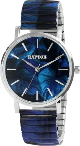 Raptor Quarzuhr Colorful Edition - Stylische Damenarmbanduhr mit hochwertigem Quarzuhrwerk und flexiblem Edelstahl-Zugarmband für hohen Tragekomfort. Das bunte Design macht sie zum echten Hingucker!