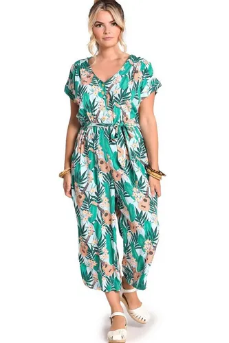 Hell Bunny Jumpsuit Ululani Tropical Hawaii - Jumpsuit mit tropischem Hawaii Blumen Print im relaxed Fit, ideal für sommerliche Tage und lässige Outfits.