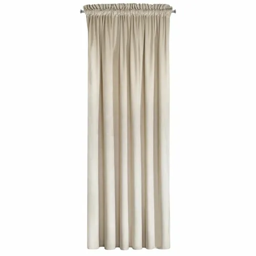 Samtvorhänge Hell Beige SAMT VORHANG Velours Elegante Vorhänge Kräuselband Ecru