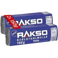 RAKSO Edelstahlwolle Banderole Sorte Fein 2 x 150g