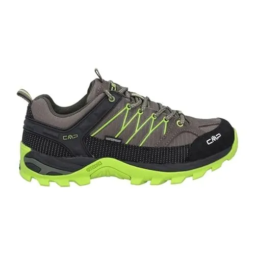 CMP Herren Rigel Low Shoes WP Trekking-Schuhe, Militare-Moss, 46 EU - Wanderschuhe mit wasserfester CLIMAPROTECT Membran und stabilisierendem TPU-Einsatz für optimalen Komfort und Schutz auf allen Wanderungen.