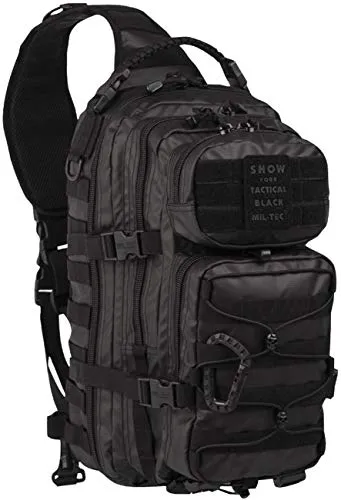 MILTEC One Strap US Assault Pack Small 10L Rucksack Tactical Black - Rucksäcke mit 10 Litern Volumen, wasserfestem Material und gepolsterten Trageelementen für Komfort und optimale Organisation.