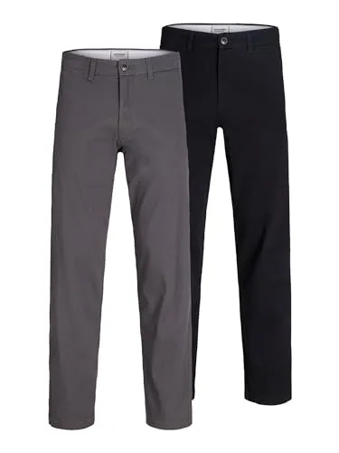 JACK & JONES Male Hose 2er-Pack Relaxed Fit Hose - Wanderhosen im 2er-Pack mit Relaxed Fit, aus hochwertiger Baumwolle für optimalen Tragekomfort und Bewegungsfreiheit.