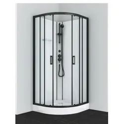 Moderne Komplettduschkabine DALLAS chrom - Duschkabinen mit integriertem Thermostatmischer für konstante Wassertemperatur - genießen Sie entspannende Duscherlebnisse ohne Temperaturschwankungen!