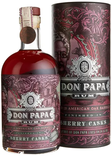 Don Papa Sherry Cask - Limited Edition 45 % 0,70 ltr. - Rum aus den Philippinen, 7 Jahre gereift, mit Aromen von Vanille, Haselnuss und Schokolade – ein besonderes Geschmackserlebnis für Rum-Liebhaber.