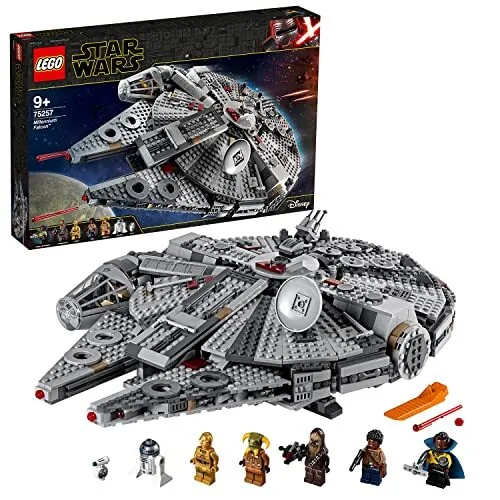 LEGO 75257 Star Wars: Millennium Falcon - LEGO Set für Fans ab 9 Jahren mit 1353 Teilen, enthält die Figur Finn und bietet ein beeindruckendes Bau-Erlebnis für Star Wars Liebhaber.