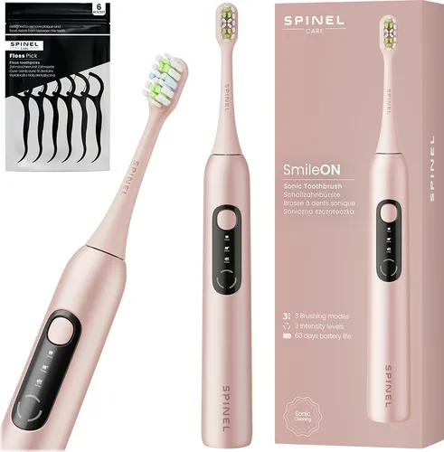 Spinel Care SmileON Schallzahnbürste Pink USB-C 3 Modi Zahnpflege Set