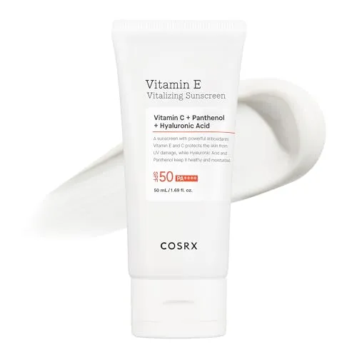 COSRX Sonnenschutz SPF 50 mit Vitamin E - UVA/UVB-Schutz, Leicht, Kein Weißer Schleier, Halb-Mattes Finish, Talgregulierend, Riffreundlich, Korean sunscreen, sonnencreme gesicht, 50ml