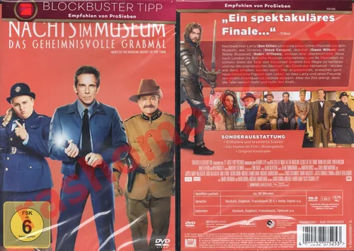 DVD NACHTS IM MUSEUM 3 DAS GEHEIMNISVOLLE GRABMAL Ben Stiller Robin Williams NEU