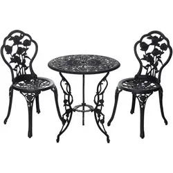 BIRENDY Gartenbank - Hochwertiges Bistro-Set aus wetterfestem Aluminium, ideal für Balkon und Garten. Inklusive Tisch und 2 Stühlen, perfekt für entspannte Stunden im Freien.