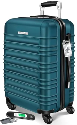 KESSER® Hartschalen Reisekoffer mit Zahlenschloss und Waage - Robuster KESSER® Hartschalenkoffer mit integrierter Kofferwaage – ideal für stressfreies Reisen. Mit 4 leisen 360°-Rollen und ergonomischem Griff für optimalen Komfort und Mobilität.