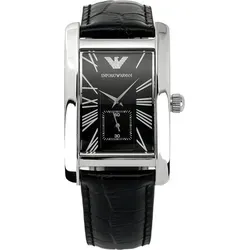 Emporio Armani Herren Chronograph Armbanduhr AR0143 - Eleganz in Silber - Stilvolle Herren-Chronographenuhr AR0143 mit Edelstahl-Gehäuse und schwarzem Lederarmband. Perfekt für jeden Anlass dank zeitlosem Design und robuster Verarbeitung.