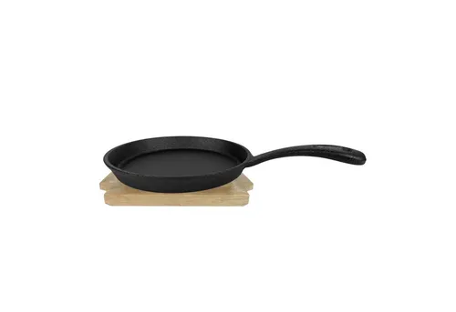 Gusseisenkuss® Guss-minipfanne Mit Holzuntersetzer Ø 13 Cm Gusspfanne