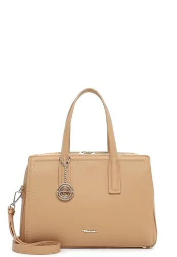 Tamaris Shopper TAS Kim 34272 Damen Handtasche in Sand - Vielseitige Tragmöglichkeiten mit stabilen Henkeln und verstellbarem Schulterriemen. Geräumiges Hauptfach mit praktischen Fächern für optimale Organisation. Elegantes Design in Sand mit goldfarbenen Details.