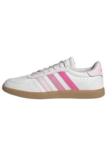 adidas Damen BREAKNET Sleek Schuhe, FTWR White/Clear Pink/Bliss Pink, 36 2/3 EU - Stylische Sneakers für Damen mit regulärer Passform, aus strapazierfähigem Synthetikleder und bequemer Gummiaußensohle – ideal für den Alltag.