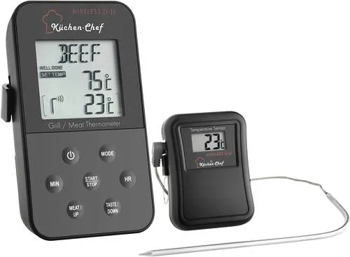 TFA Grill-Funkthermometer Küchen-Chef, 14.1504 - Weitere Küchenkleingeräte mit präziser Temperaturmessung, ideal für Grillfans und Hobbyköche, um perfekte Ergebnisse zu erzielen.
