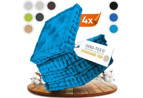Gräfenstayn® 4er-Set Sitzkissen 40x40cm - Komfort für Indoor und Outdoor - Stuhlkissen aus 100% Baumwolle mit dicker Polsterung für höchsten Sitzkomfort, ideal für Stühle und Boden, pflegeleicht und ÖKO-TEX zertifiziert.