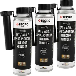 3x TECPO KAT,- AGR,- Lambdasonden,- & Injektor-Reiniger ESTER, 300 ml