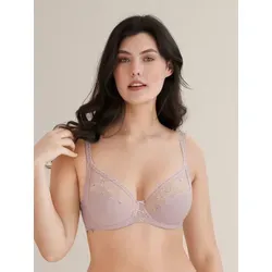 Conturelle Bügel-BH Mille Fleurs - Lila High-Apex mit verstellbaren Trägern - Funktionsunterwäsche mit fester Unterstützung durch doppellagiges Cup-Material und 3-fach verstellbarem Soft-Seal Haken-Ösen-Verschluss für optimalen Tragekomfort.