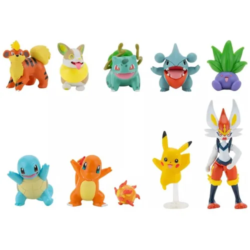 Pokemon Battle Figuren 10er-Pack: Pikachu, Bisasam, Schiggy & mehr - Aufstellfiguren & Statuen, originalverpackt, ideal für Sammler und Fans, perfekt für Kinder von 5-7 Jahren.