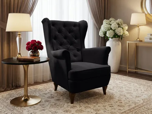 Beautysofa Ohrensessel FALCO Chesterfield – Stilvoller Fernsehsessel - Bequemer Ohrensessel in vielen Farben, gefertigt aus strapazierfähigem Samtstoff. Ideal für entspannte Fernsehabende und stilvolle Wohnräume.