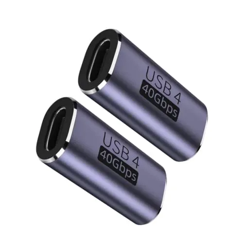 USB C Buchse auf Buchse, Adapter, 2 Stück, Dbilida 40 Gbit/s USB4 Adapter unterstützt 100 W, 8 K @ 60 Hz, MacBook Pro 2021, MacBook Air 20 22 und M ore Typ C Geräte