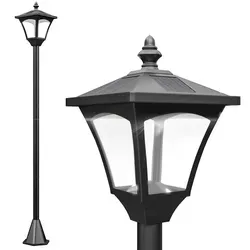Outsunny Solar Gartenlaterne - Elegante Leuchte für Garten und Terrasse - Lampen: Solarbetriebene Gartenlaterne mit charmantem Retro-Ambiente, 30 Lumen LED, automatischer Lichtsensor und IP44 Schutzklasse für wetterfeste Nutzung.