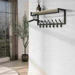Garderobe Aret mit Kleiderstange und 7 Haken, 85 cm - Praktische Garderobe für den Flur mit 7 Haken und einer Hutablage. Bringt Ordnung in Ihren Eingangsbereich und wertet ihn stilvoll auf. Ideal für Mäntel, Taschen und Accessoires.