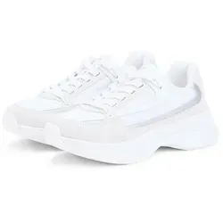 Tommy Hilfiger TH SPORTY CHIC RUNNER Keilsneaker Keilabsatz, Freizeitschuh, Halbschuh, Schnürer mit Kontrastbesatz weiß 42 EU