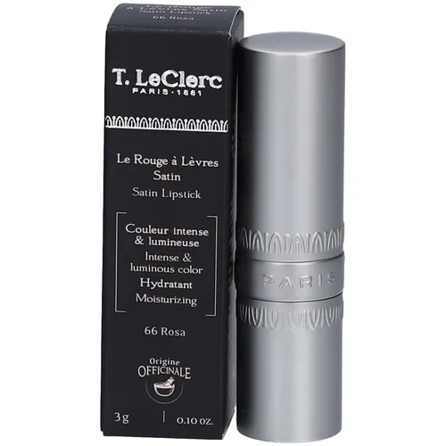 T-LeClerc Satin Lipstick 66 ROSA - Luxuriöser Lippenstift - Lippenstifte: Angereichert mit Hyaluronsäure-Derivaten für intensive Feuchtigkeit und langanhaltendes Finish. Pflege und Farbe vereint für ein seidiges Gefühl!