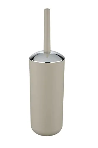 WENKO WC-Garnitur Brasil, hochwertiger Bürstenhalter mit mattierter Oberfläche aus bruchsicherem Kunststoff, BPA-frei, ideal für Bad & Gäste WC, inklusive Toilettenbürste, Ø 10 x 37 cm, Taupe