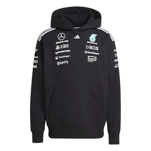 Adidas Herren Mercedes - AMG Petronas Formula ONE Team Hoodie XXL - Sportfan Sweatshirt mit lockerem Schnitt, aus 100 % Baumwolle, inklusive Taschen und gerippten Bündchen, ideal für Fans des Formel-1-Teams.