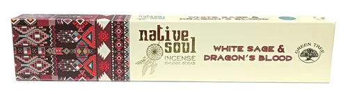 Green Tree Räucherstäbchen Green Tree Native Soul Incense "White Sage & Dragons Blood" 15gr.
