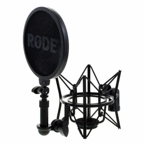 RODE Mikrofonspinne SM6 mit Popschutz - Multimedia Mikrofon Zubehör mit perfekter Isolierung von externen Schwingungen und abnehmbarem Popschutz für optimale Positionierung.