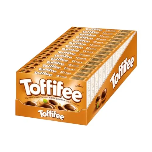 Toffifee – 15 x 125g - Sortimentpackungen für Pralinen, unwiderstehlicher Naschspaß mit Haselnuss, Karamell und Nougatcreme – perfekt zum Teilen und Genießen!